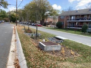 Examples of bioswales and bioretention facilities designed by GPI